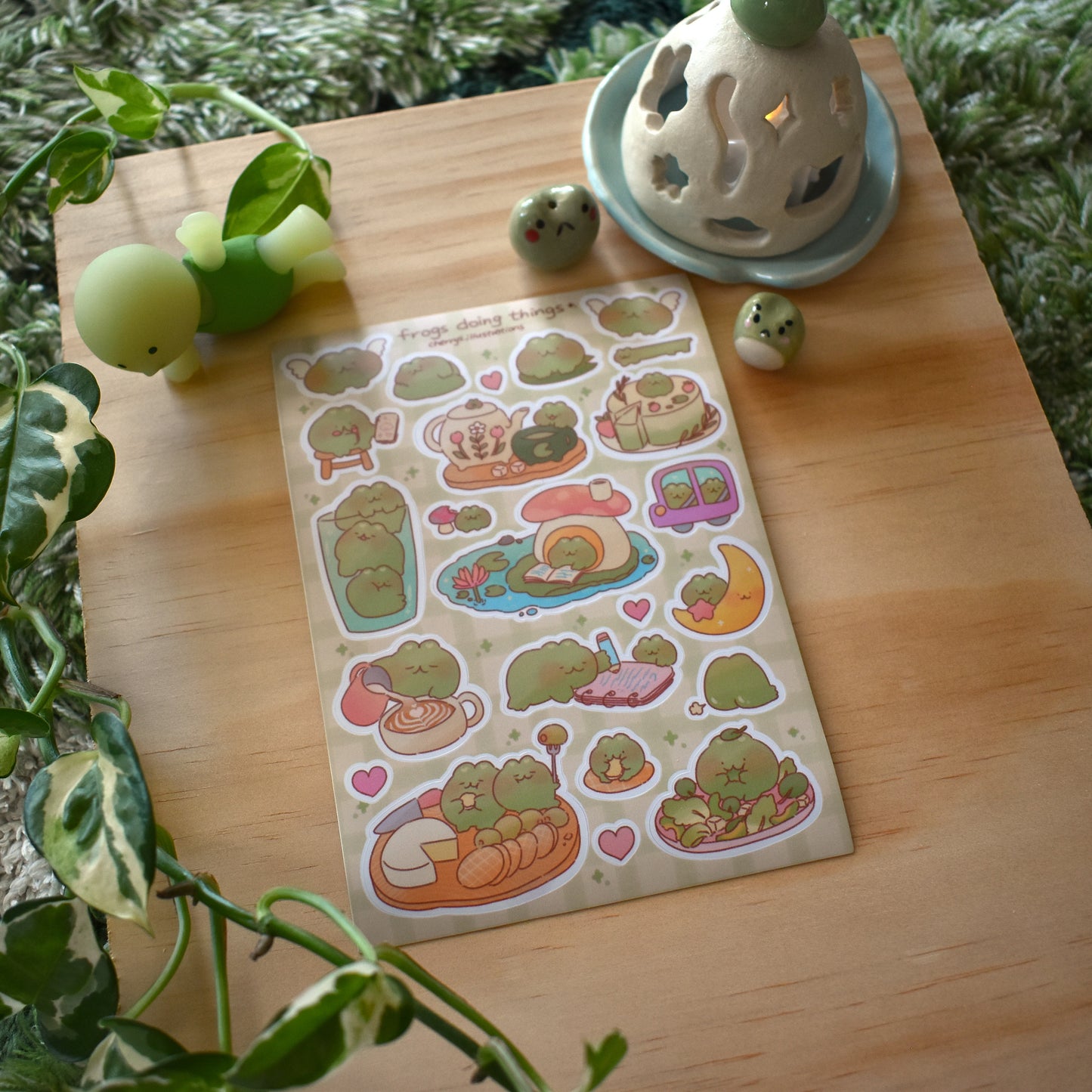 Frogs Doing Things Sticker Sheet