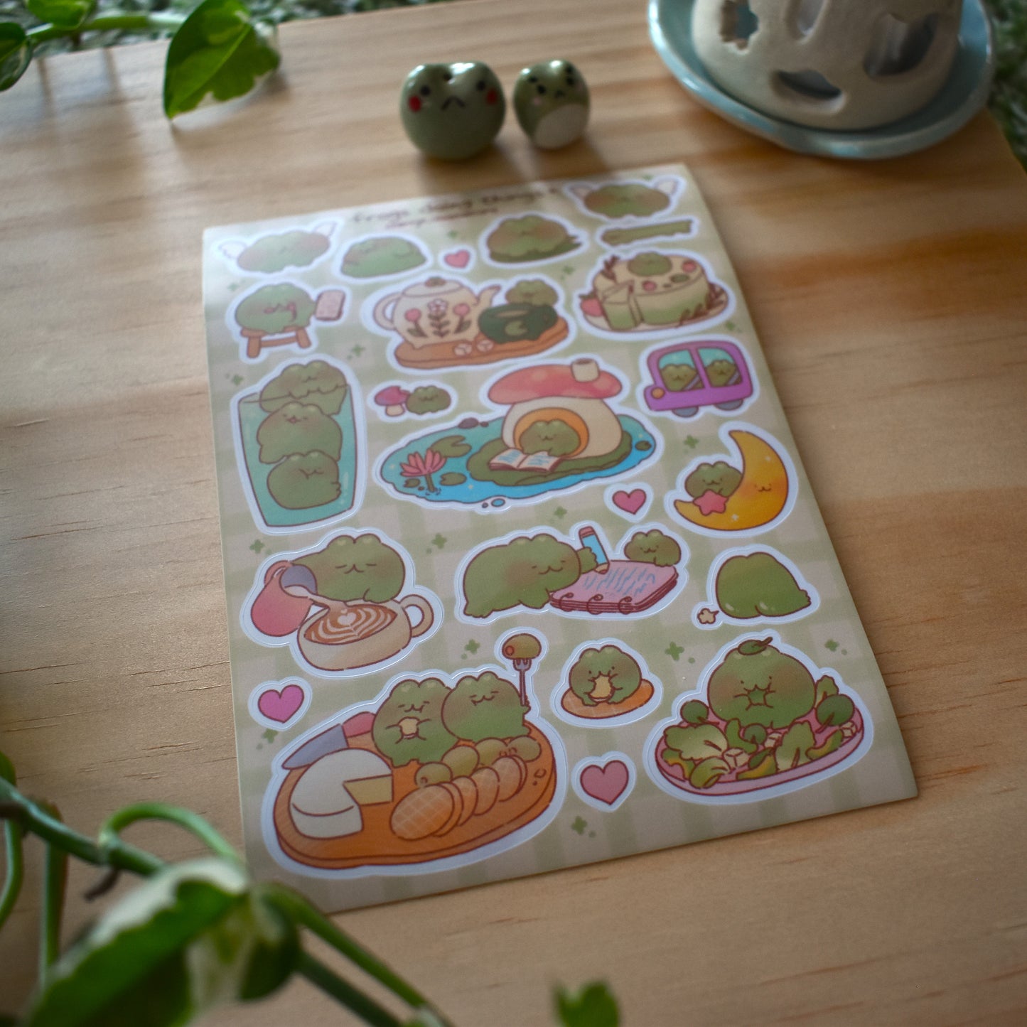 Frogs Doing Things Sticker Sheet