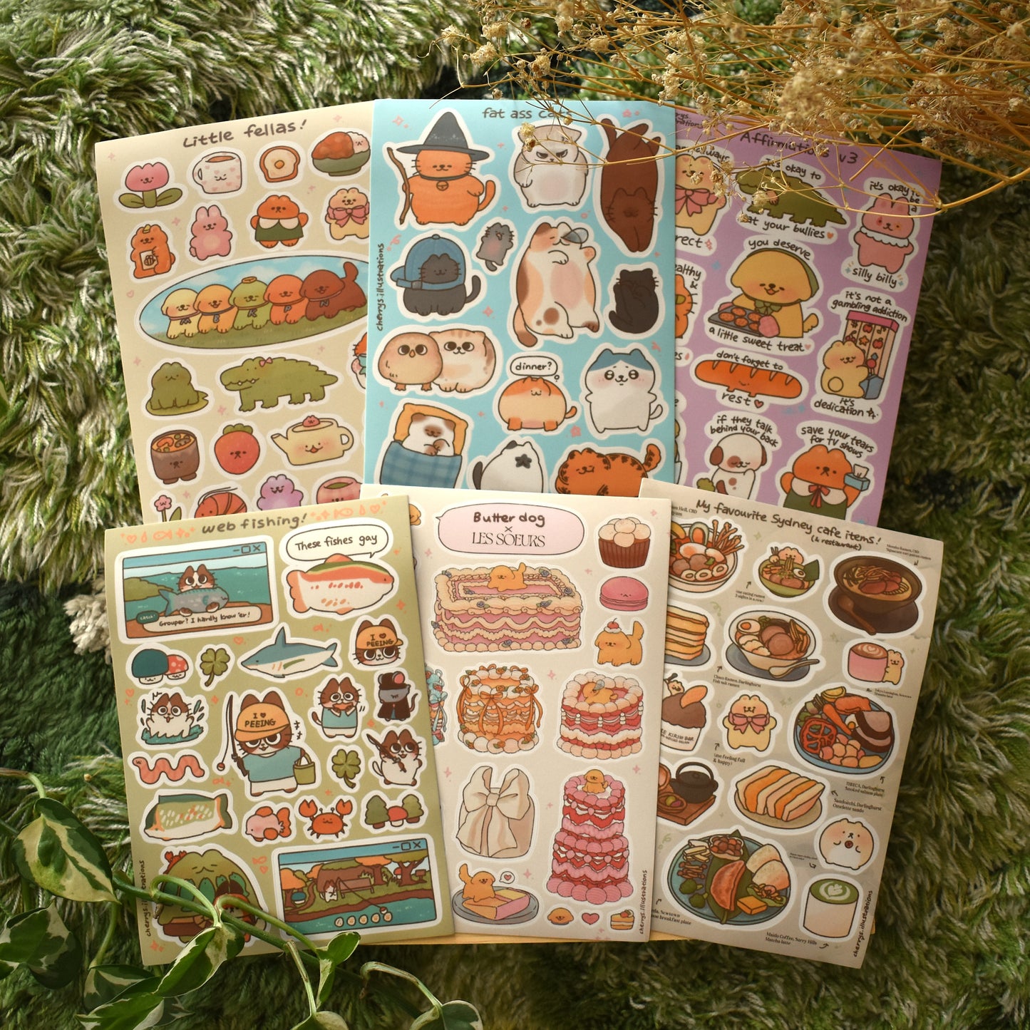 Web Fishing Sticker Sheet