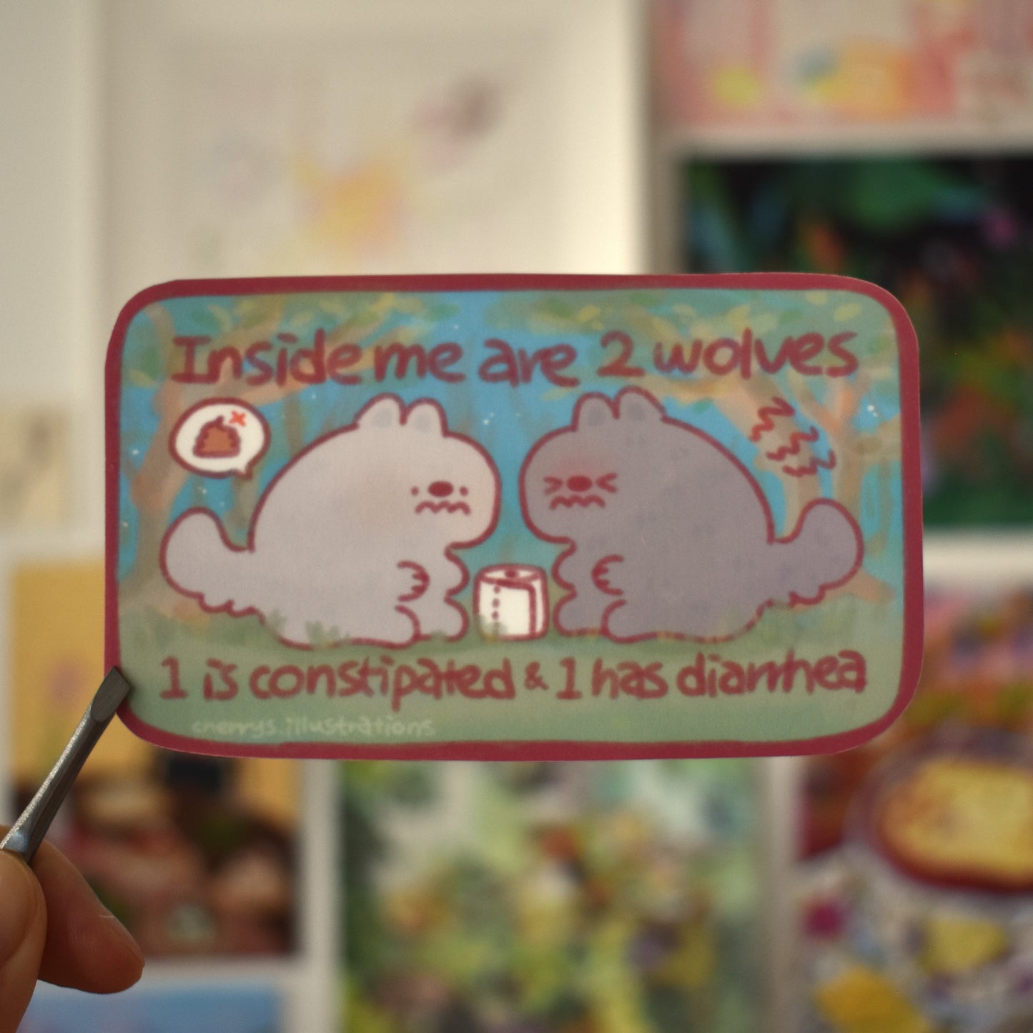 Inside Me Are 2 Wolves Sticker