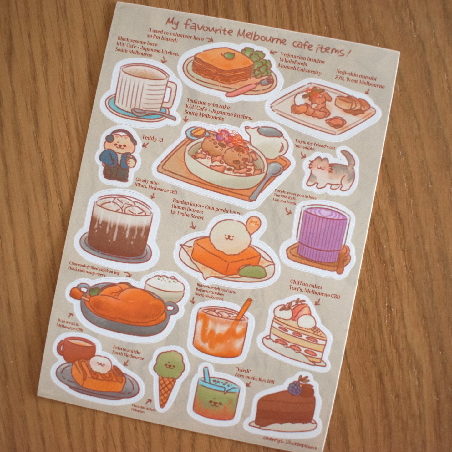 Melbourne Cafes Sticker Sheet