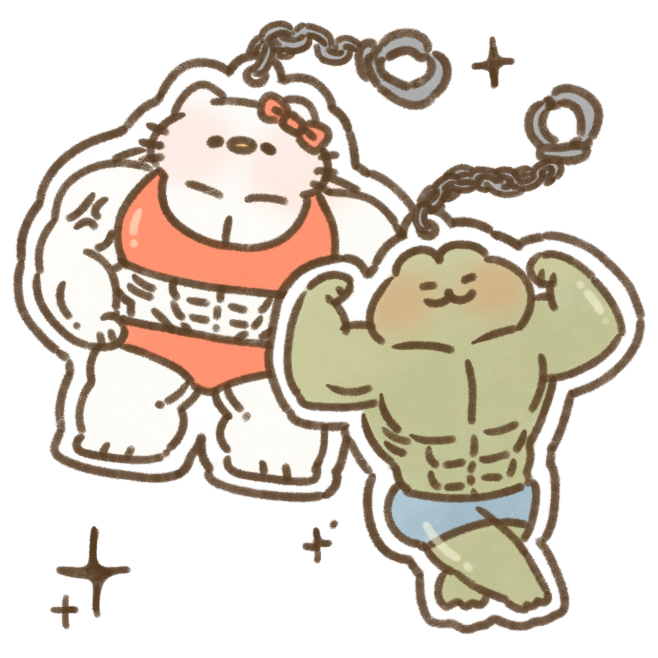 Buff Keychains – Cherry's Illustrations