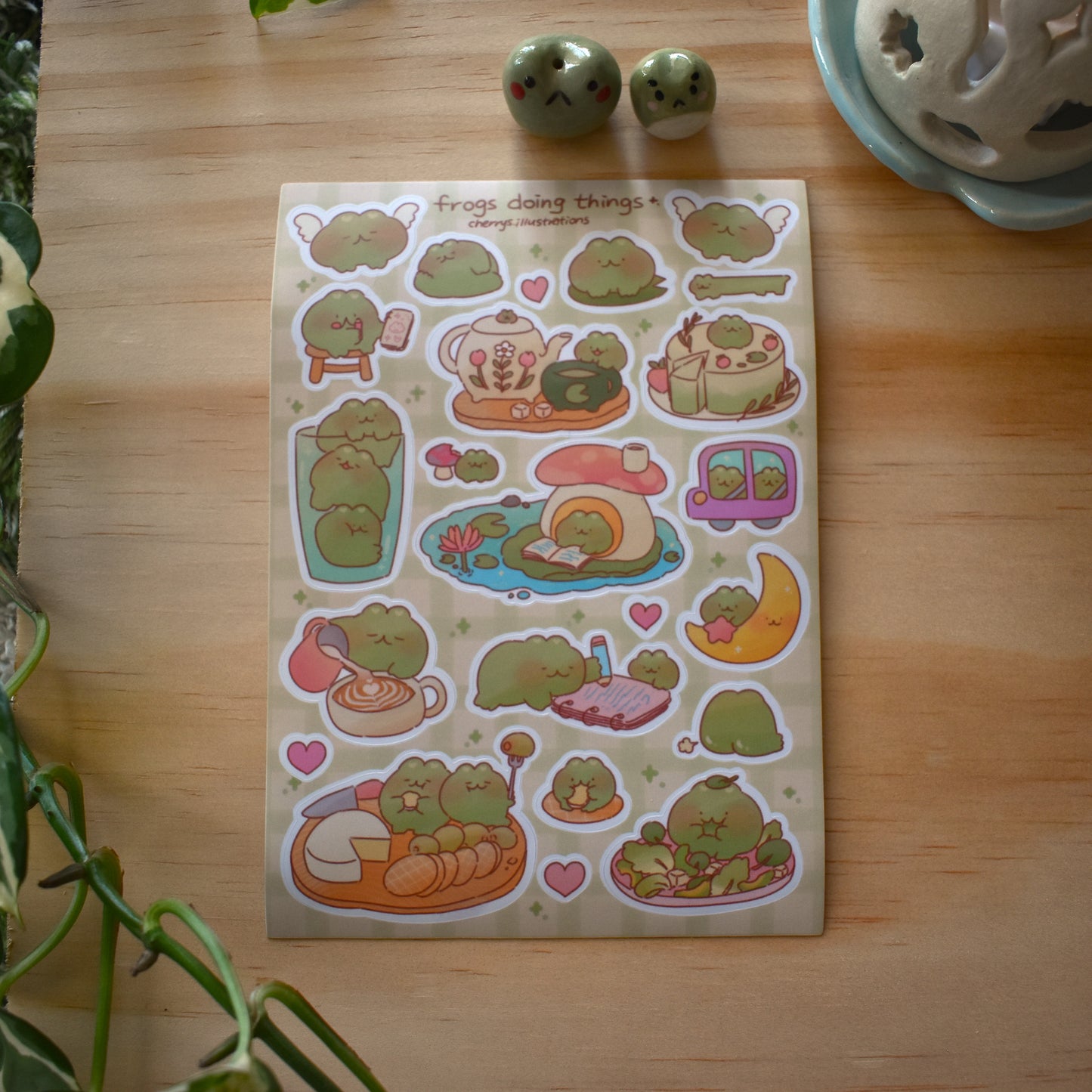 Frogs Doing Things Sticker Sheet