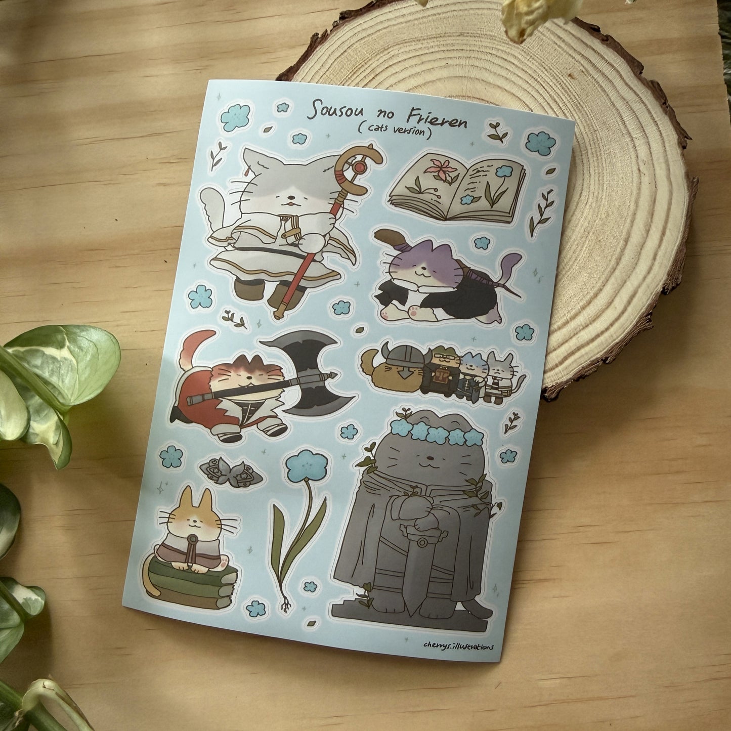 Frieren but Cats Sticker Sheet