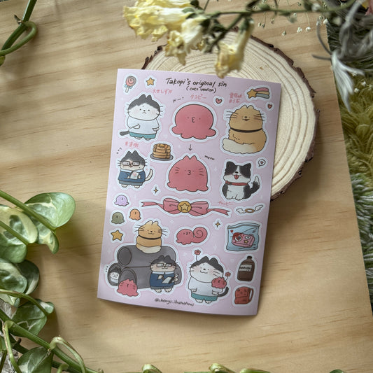 Takopi but Cats Sticker Sheet