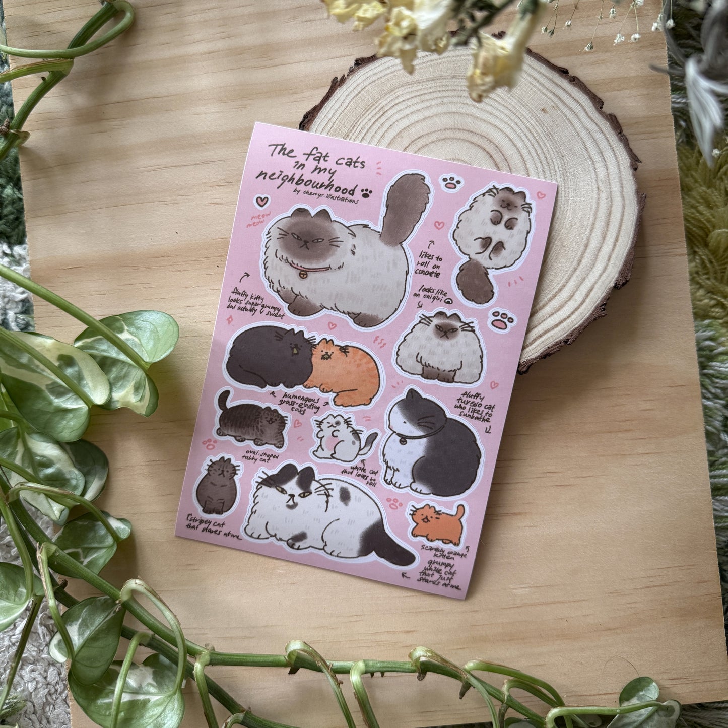 The Fat Cats in My Neighbourhood Sticker Sheet