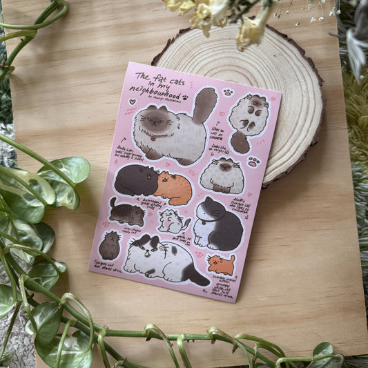 The Fat Cats in My Neighbourhood Sticker Sheet