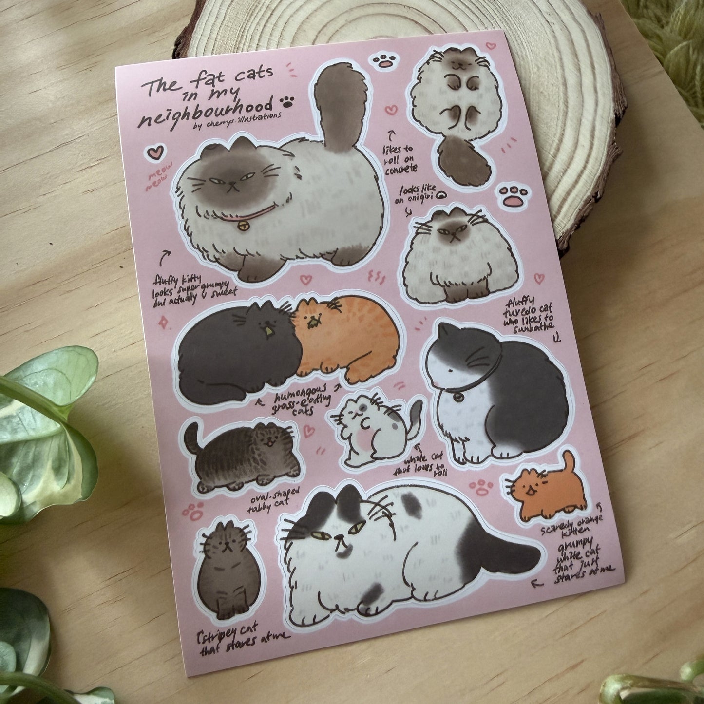 The Fat Cats in My Neighbourhood Sticker Sheet