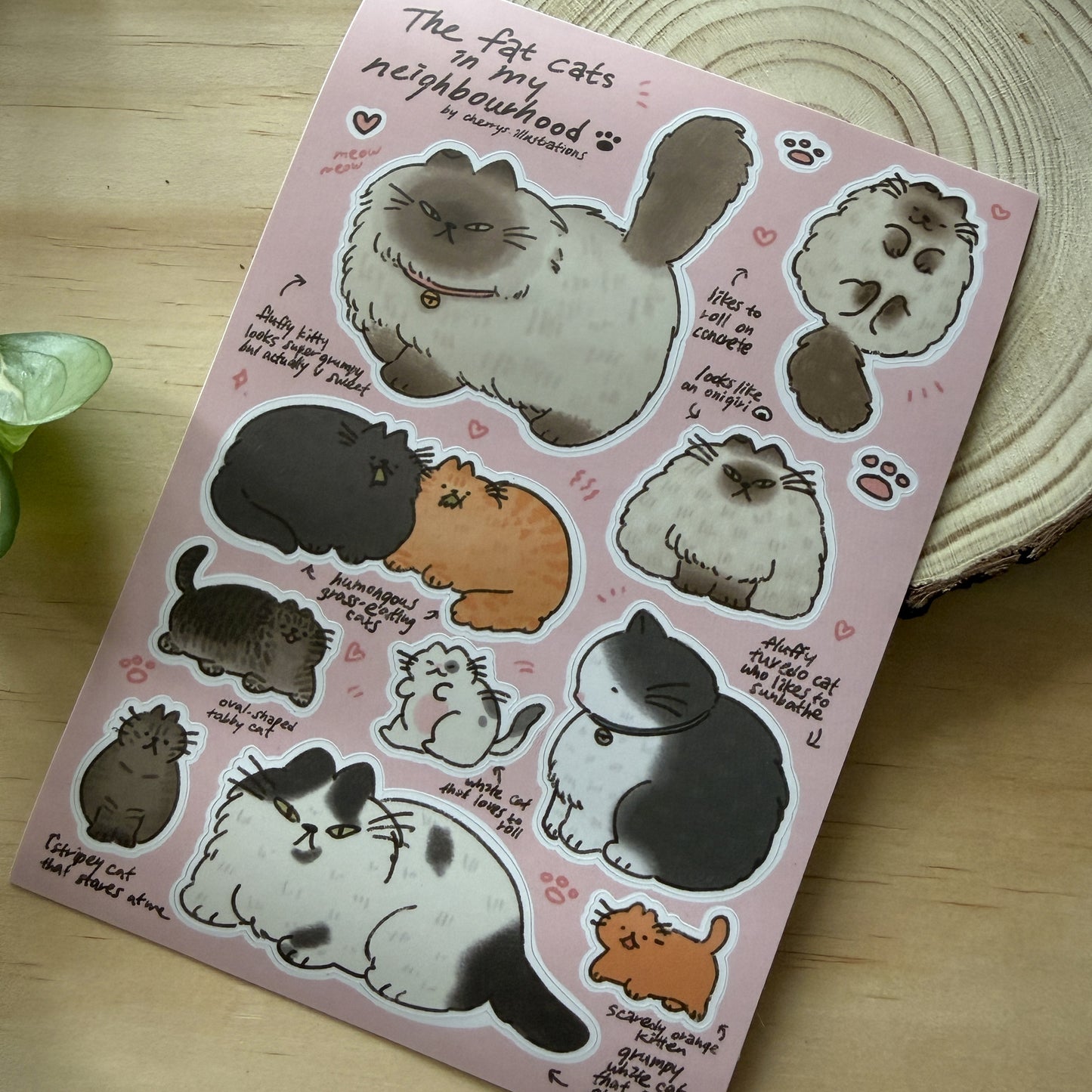 The Fat Cats in My Neighbourhood Sticker Sheet