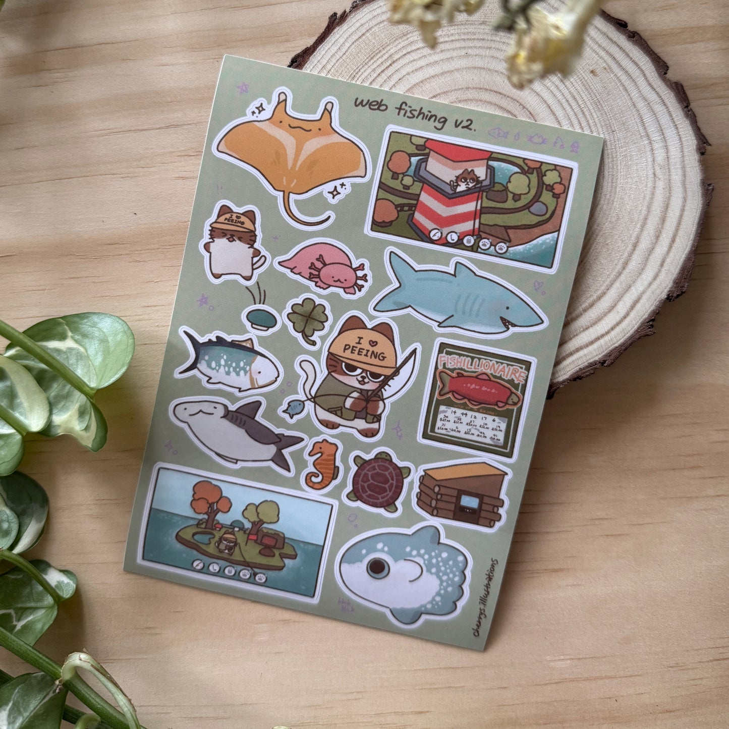 Web Fishing v2 Sticker Sheet