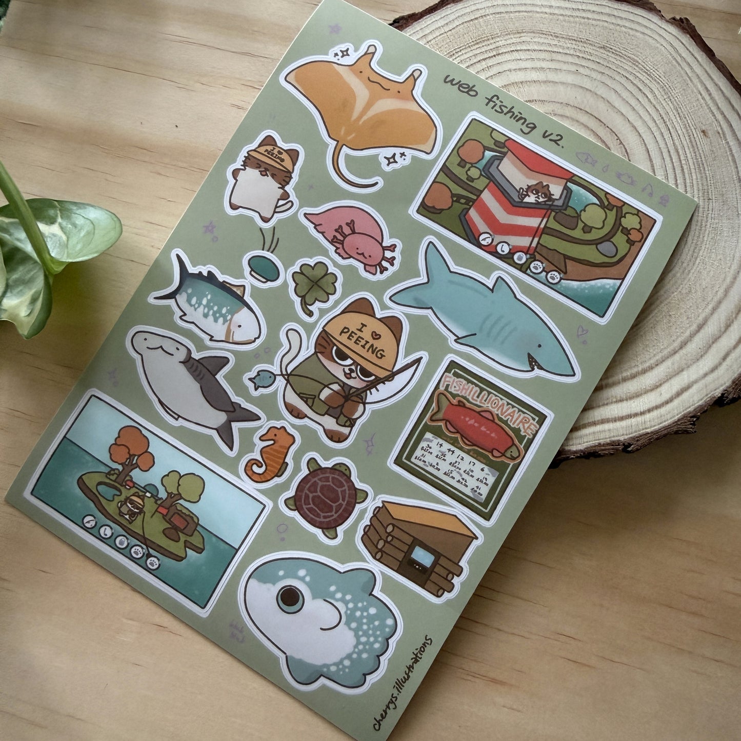 Web Fishing v2 Sticker Sheet