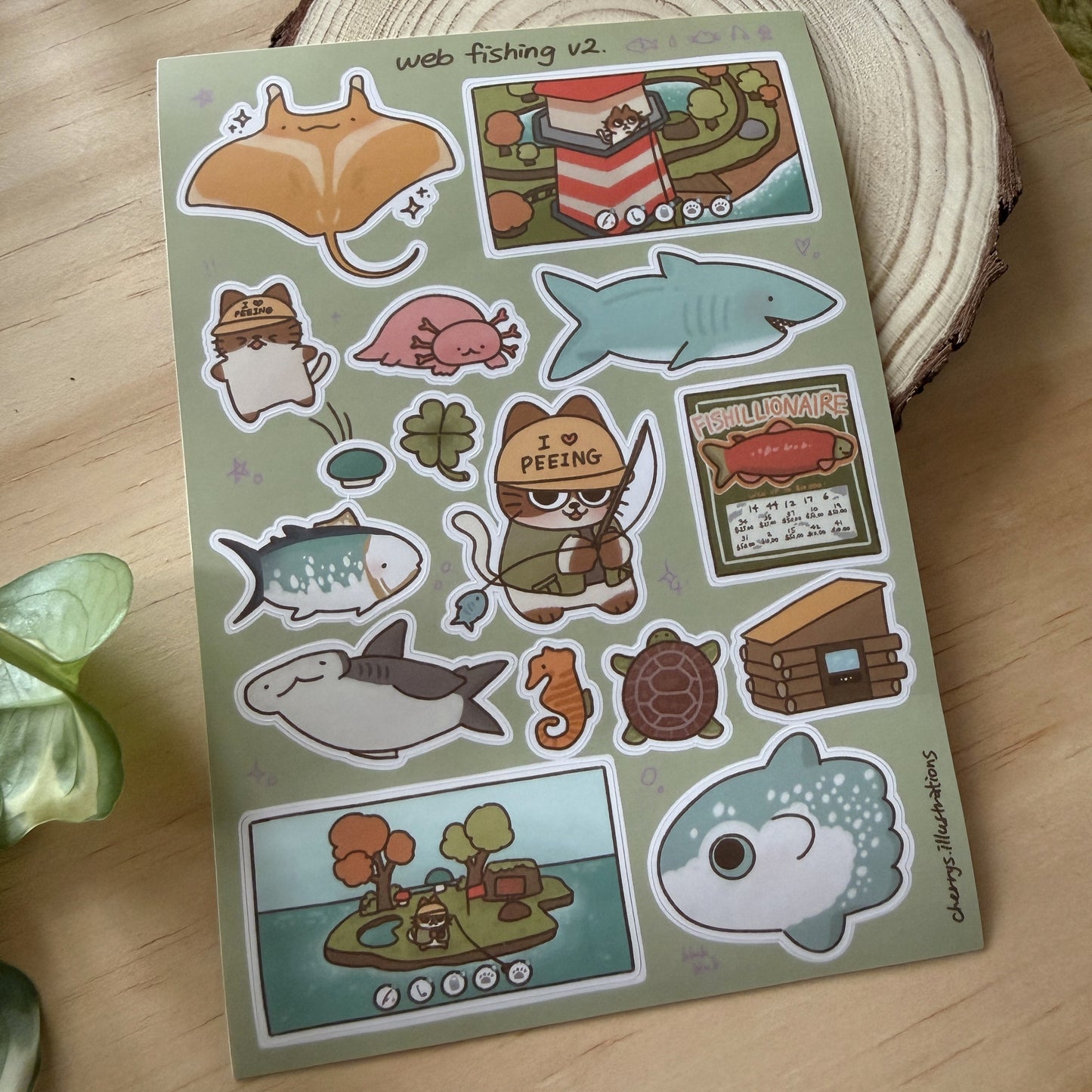 Web Fishing v2 Sticker Sheet