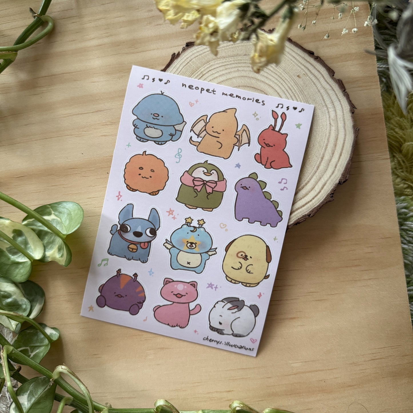 Neopets Memories Sticker Sheet