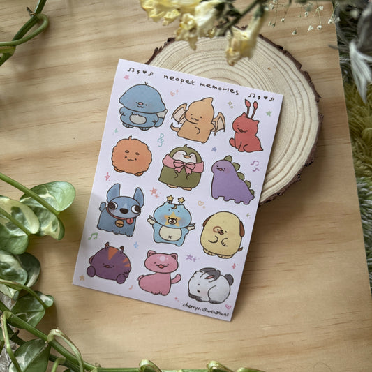 Neopets Memories Sticker Sheet
