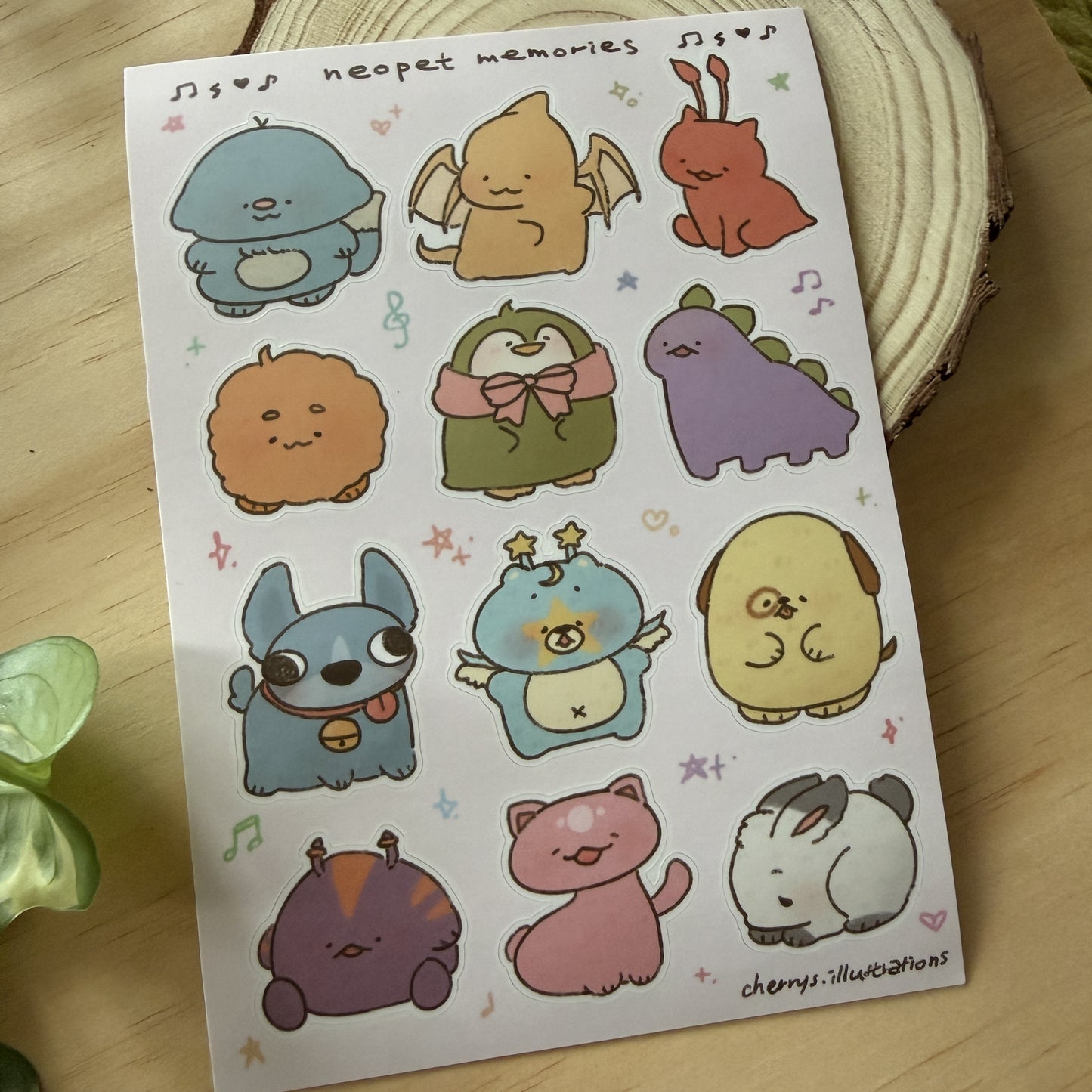 Neopets Memories Sticker Sheet